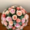 kahala rose, light pink rose, eucalyptus, bouquet, flowers